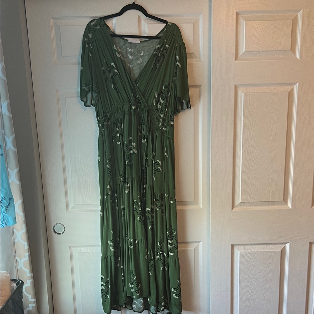 Knox Rose Green Floral Maxi Dress